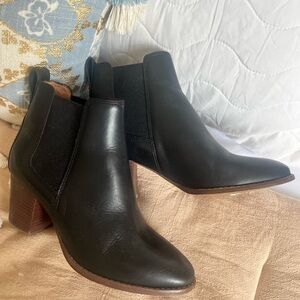 Black Leather Ankle Boots